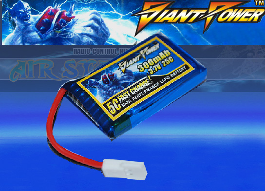 GIANTPOWER��3.7V300mAh25C 5C���㡼����ǽ(WALKERA��Genius CP,FP ��MINI CP��Ladybird��V120D06��V100D08��V100D03BL�ʤɤ����Ѳ�ǽ)