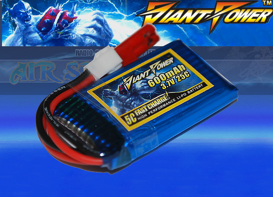 GIANTPOWER��3.7V600mAh25C 5C���㡼����ǽ(WALKERA��4G6S,V120D03��V100D01 ��V120D02S�ʤɤ����Ѳ�ǽ)