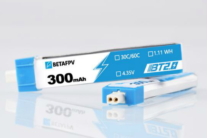 BETAFPV バッテリー BT2.0 300mAh 1S 30C HV Battery(2pcs)【Meteor65/65S 2022Ver./Cetusなど】【10％OFF SALE】【在庫限り】