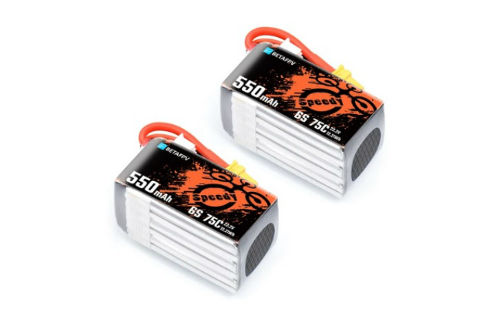 BETAFPV　リポバッテリー　550mAh 6S 75C Lipo Battery (2PCS)【XT60プラグ】
