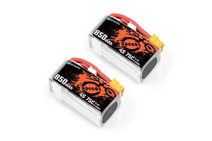 BETAFPV リポバッテリー 850mAh 4S 75C Lipo Battery (2PCS)【XT30プラグ】【長距離用】【Pavo25・Pavo30】