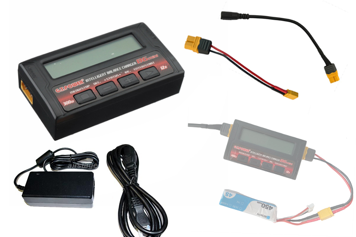 GTPOWER　B6 MINI 300W 12A 6S Lipo Charger【ACアダプター・専用ケーブル・出力XT30U-M付き】【オリジナル日本語説明書付】