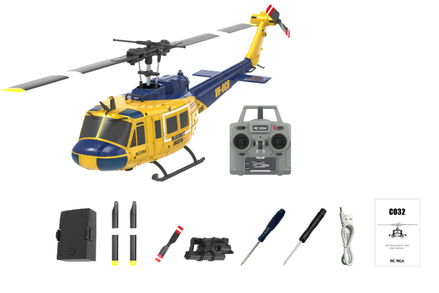 C032 6CH R/C フライバーレス高高度ヘリコプター(イエロー)＜技適取得済＞日本語マニュアル