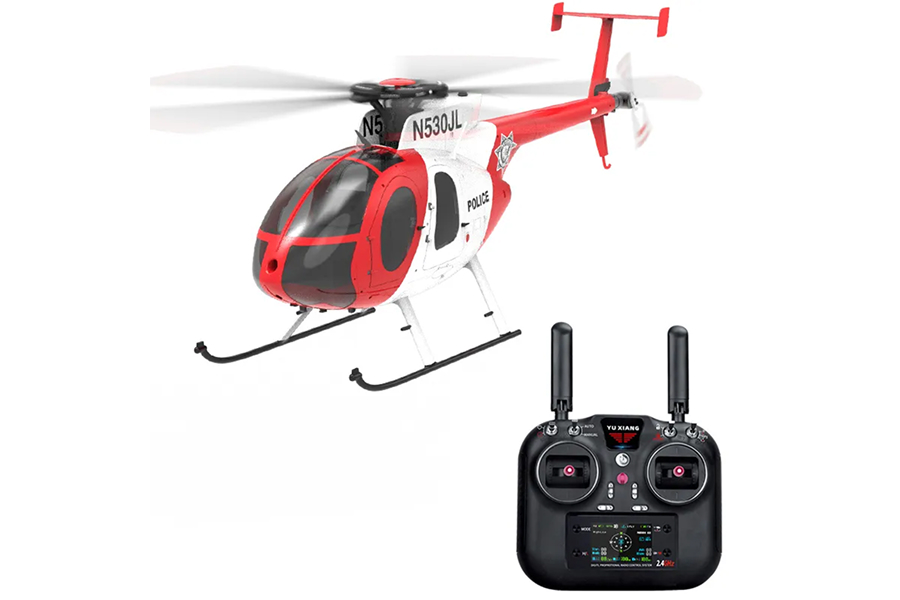 YuXiang F119S-R/W F119S MD500 GPS ヘリコプター RTF - レッド/ホワイト