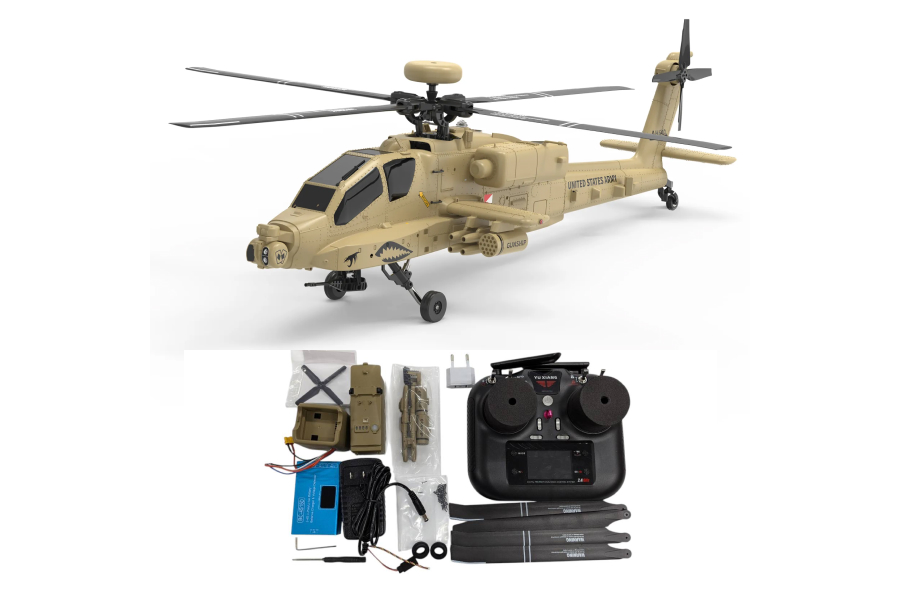 YuXiang F11H Apache GPS ヘリコプター RTF - サンド イエロー