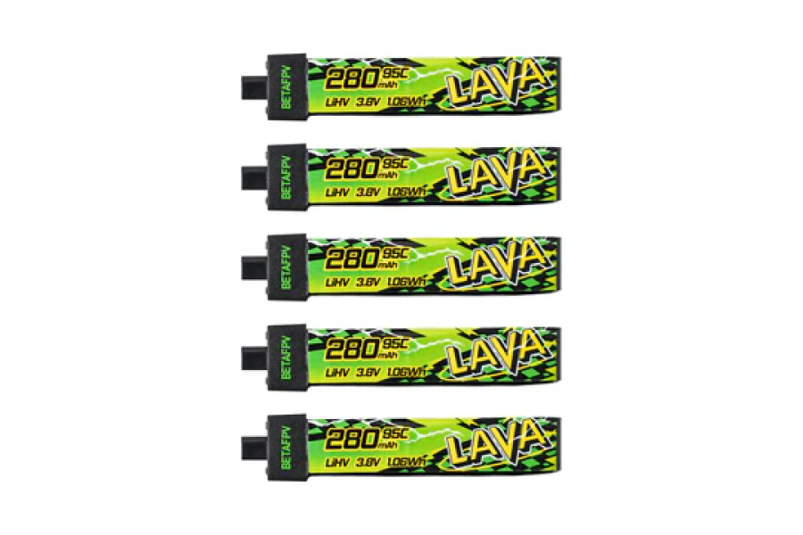 BETAFPV LAVA II 1Sバッテリー【280mAh】【95C】【5個】【Air65 Ⅱ / Air65】