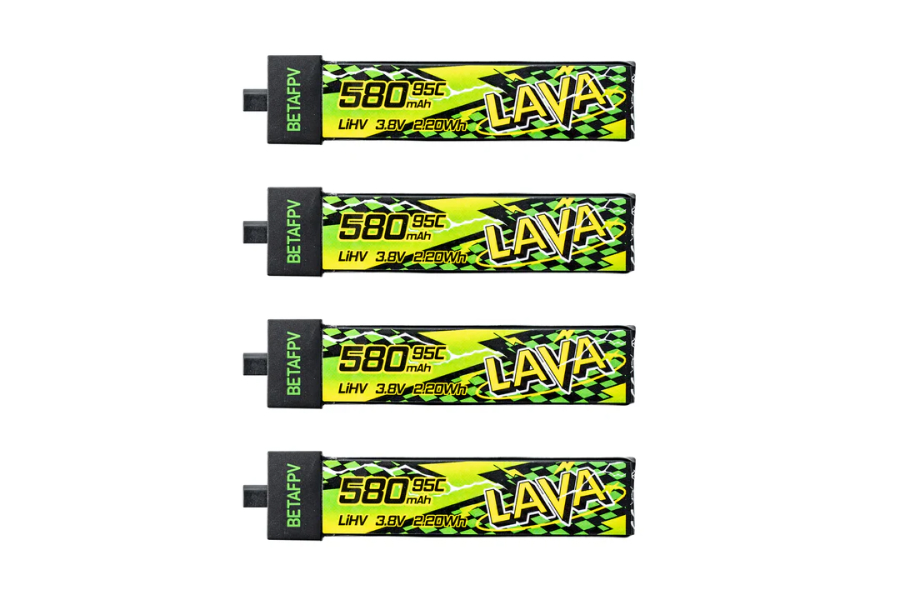 BETAFPV LAVA II 1Sバッテリー【580mAh】【95C】【4個】
