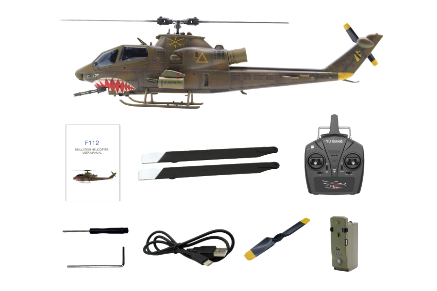 .YuXiang F112-GW AH-1  Gyro Stabilized  ヘリコプター RTF 【オプティカルフロー機能搭載】(GPSなし)【技適取得済み】【オリジナル日本語説明書付】