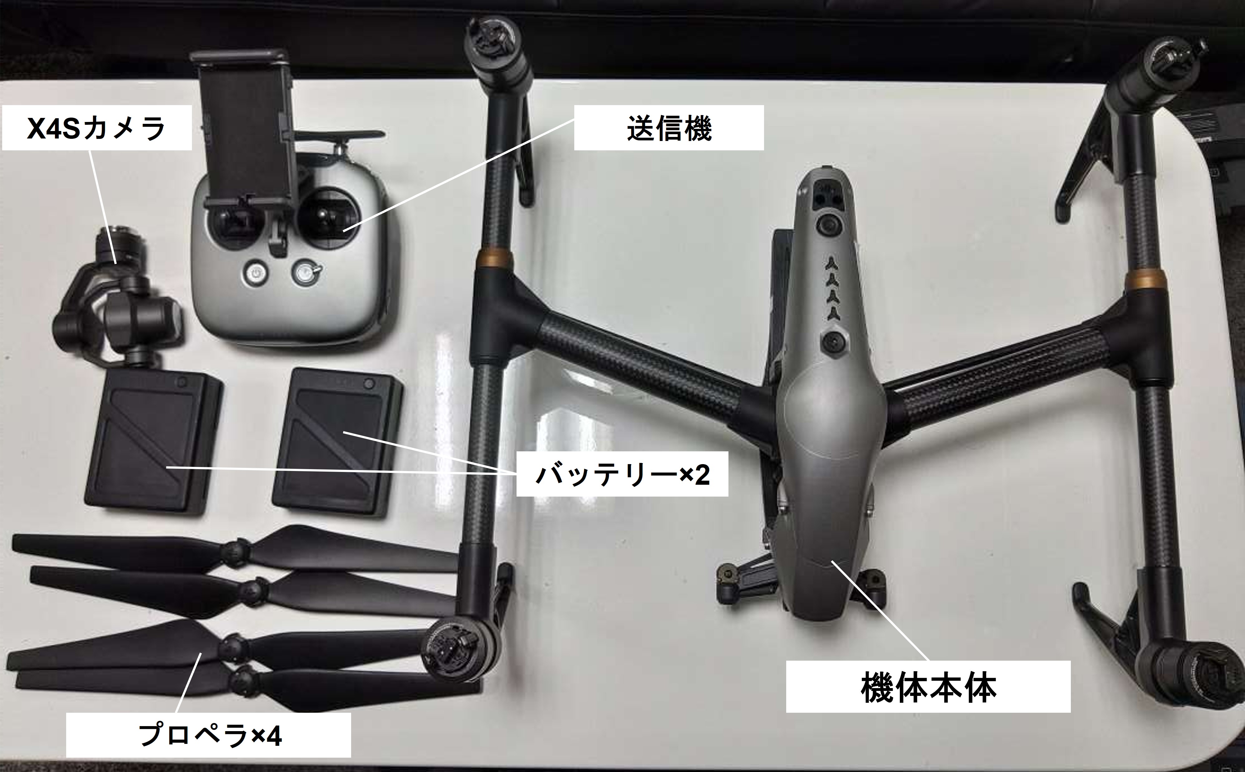 【帯広店展示品処分】INSPIRE2＋X4Sカメラセット（動作確認済み）【機体登録済み　譲渡後に発送】